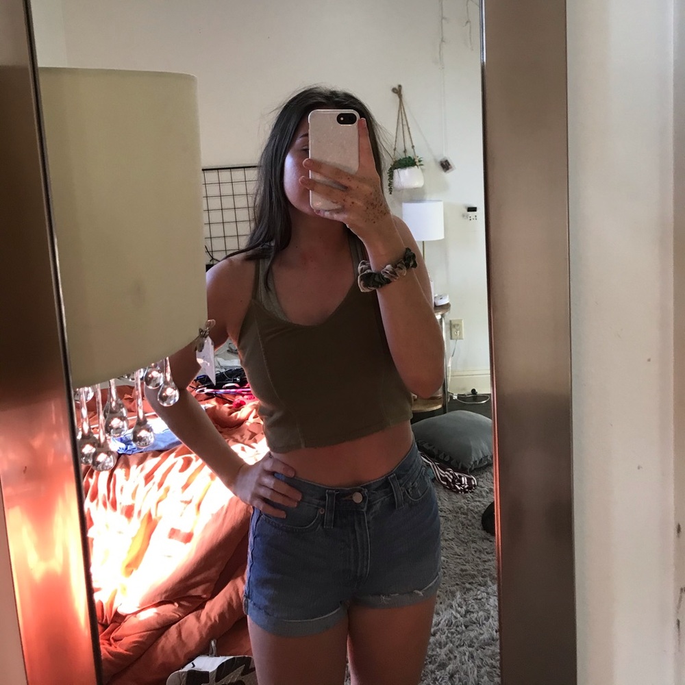 Army green tank top